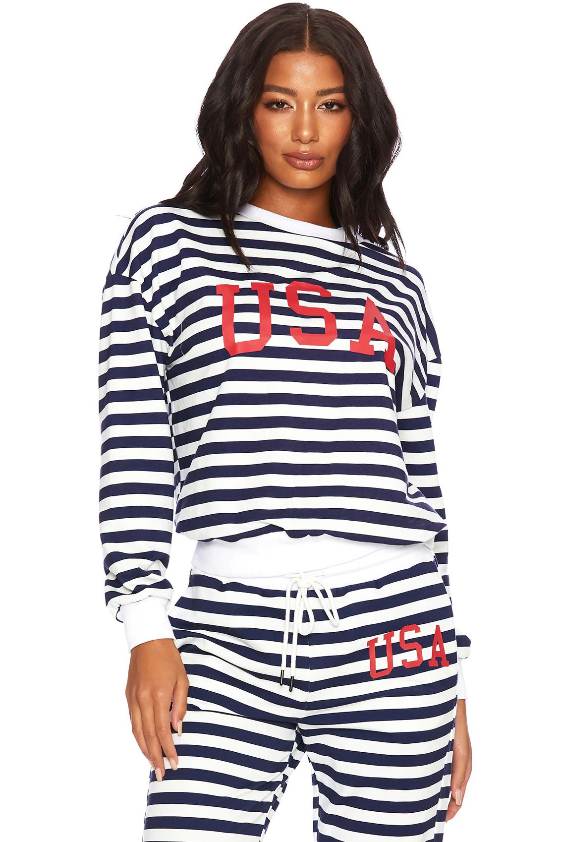 USA Sweatshirt Nautical Stripe | Beach Riot