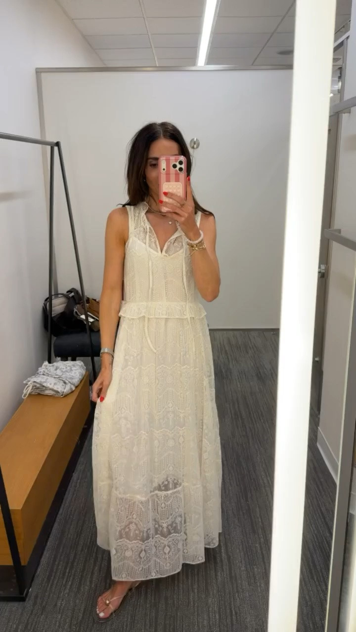 This lace maxi dress feels so special without being over the top. The intricate lace detailing, flattering fitted bodice, and flowy skirt give it a romantic look that’s perfect for bridal events, vacation dinners, or any occasion where you want to feel a little extra dressed up.

Size XS

lace maxi dress, white lace dress, bridal shower dress, vacation dress, feminine style, romantic dress, special occasion dress, summer dress, elegant outfit, classic wardrobe, annabrstyle

#LTKootd #LTKSeasonal #LTKOver40