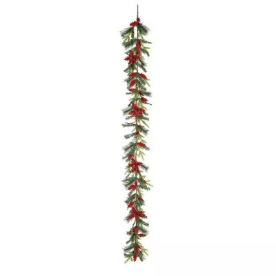 Transpac Christmas Gilded Poinsettia Garland, Green | Belk
