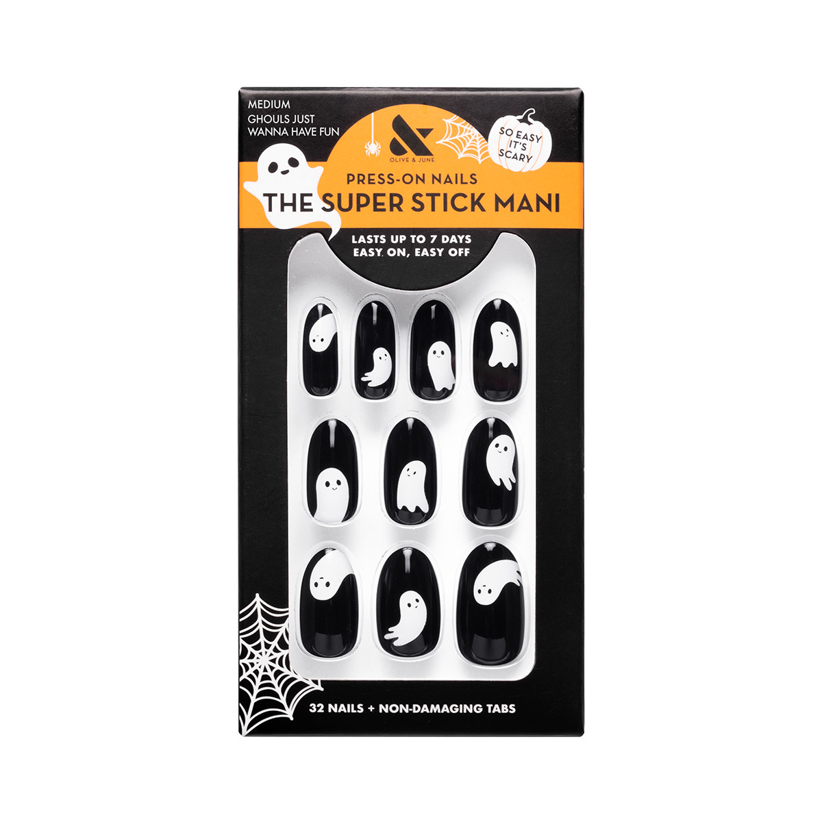 Olive & June Super Stick Mani Medium Oval Press-On Tabs, Ghouls Just Wanna Have Fun, 32 Pieces | Walmart (US)