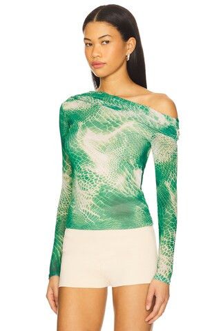 Barry Top in Green Snake | Revolve Clothing (Global)