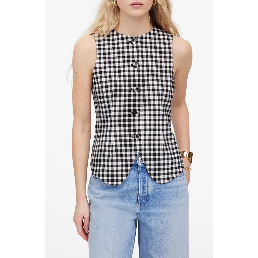 Madewell Single Breasted Scoop Neck Vest in True Black at Nordstrom, Size 0 | Nordstrom