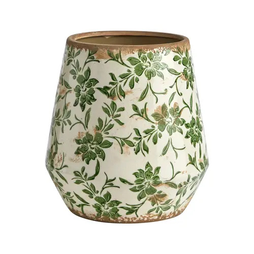 NEARLY NATURAL 12-in Tuscan Ceramic Green Scroll Planter at Nordstrom | Nordstrom