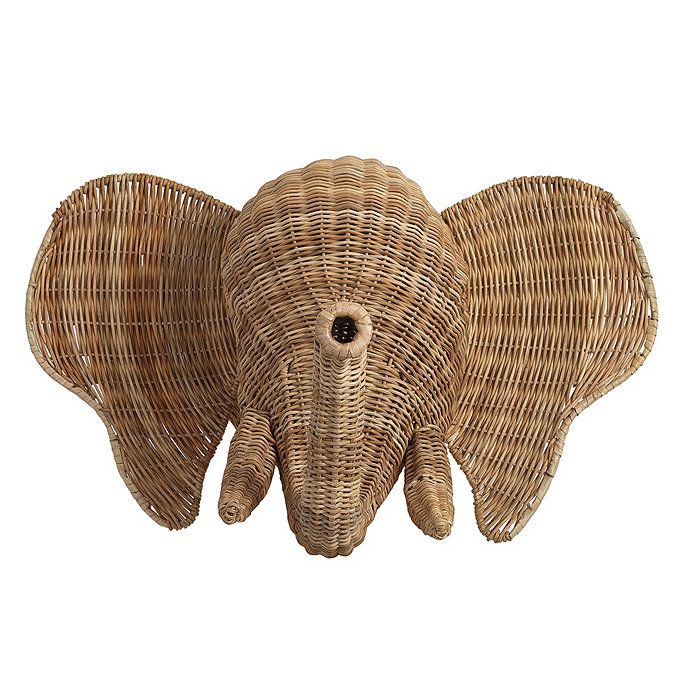 Woven Rattan Elephant or Stag Animal Head Decor | Ballard Designs, Inc.