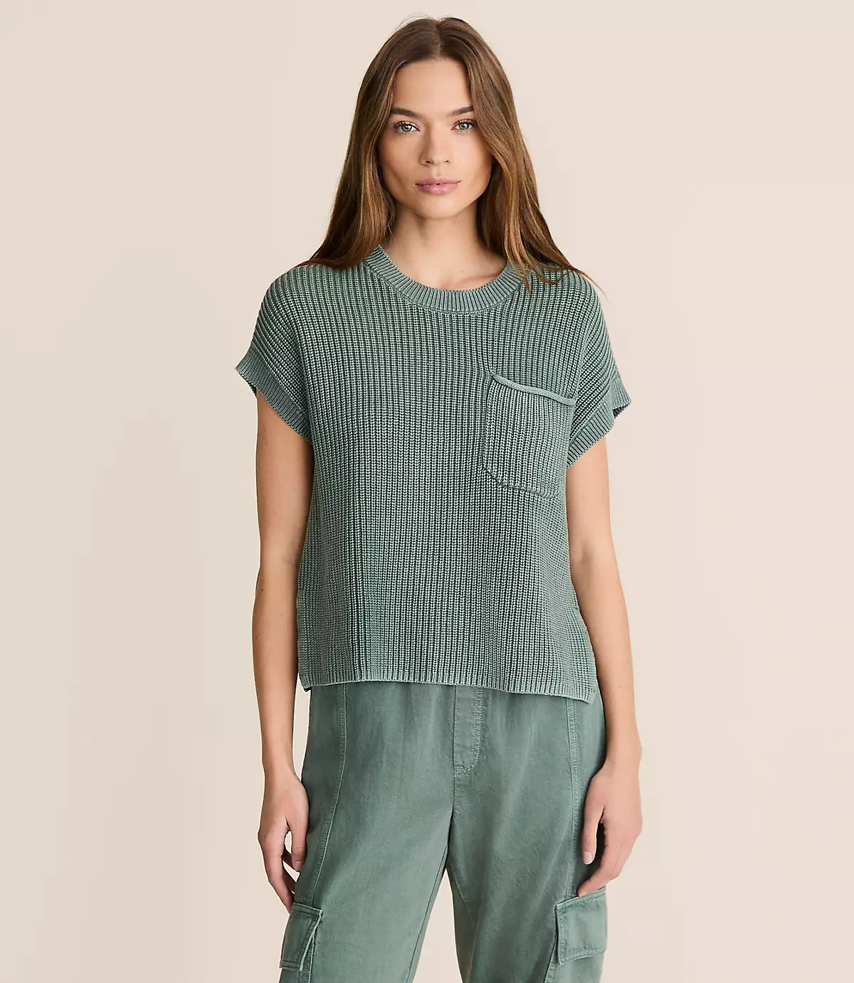 Lou & Grey Ribbed Pocket Wedge Sweater | LOFT