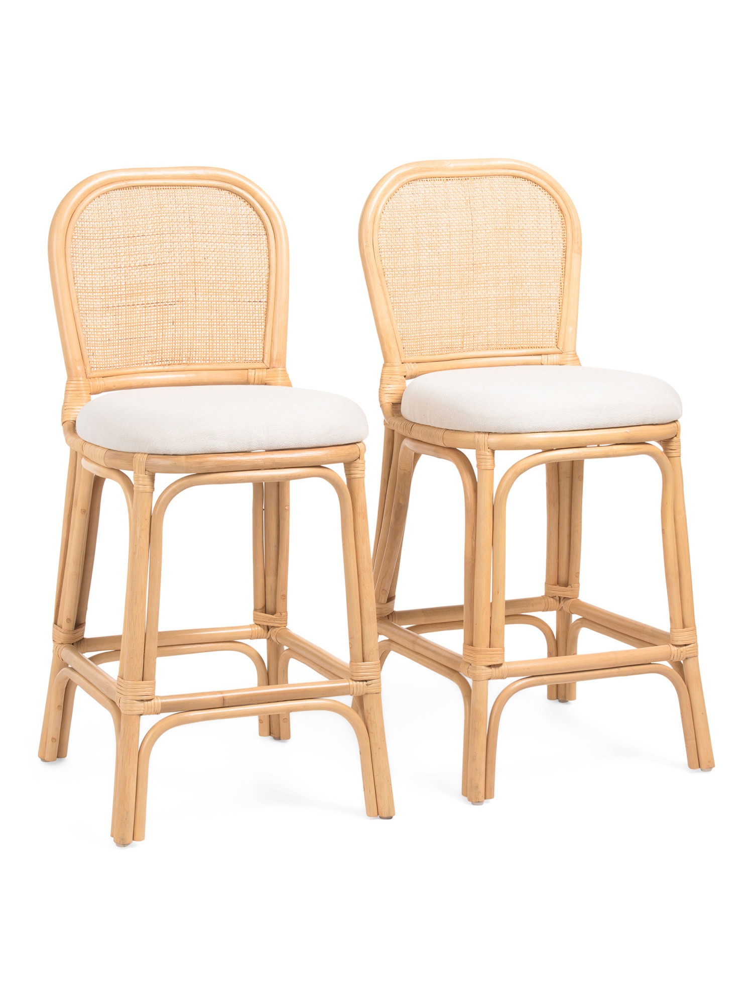 Set Of 2 19x40 Rattan Counter Stools | TJ Maxx