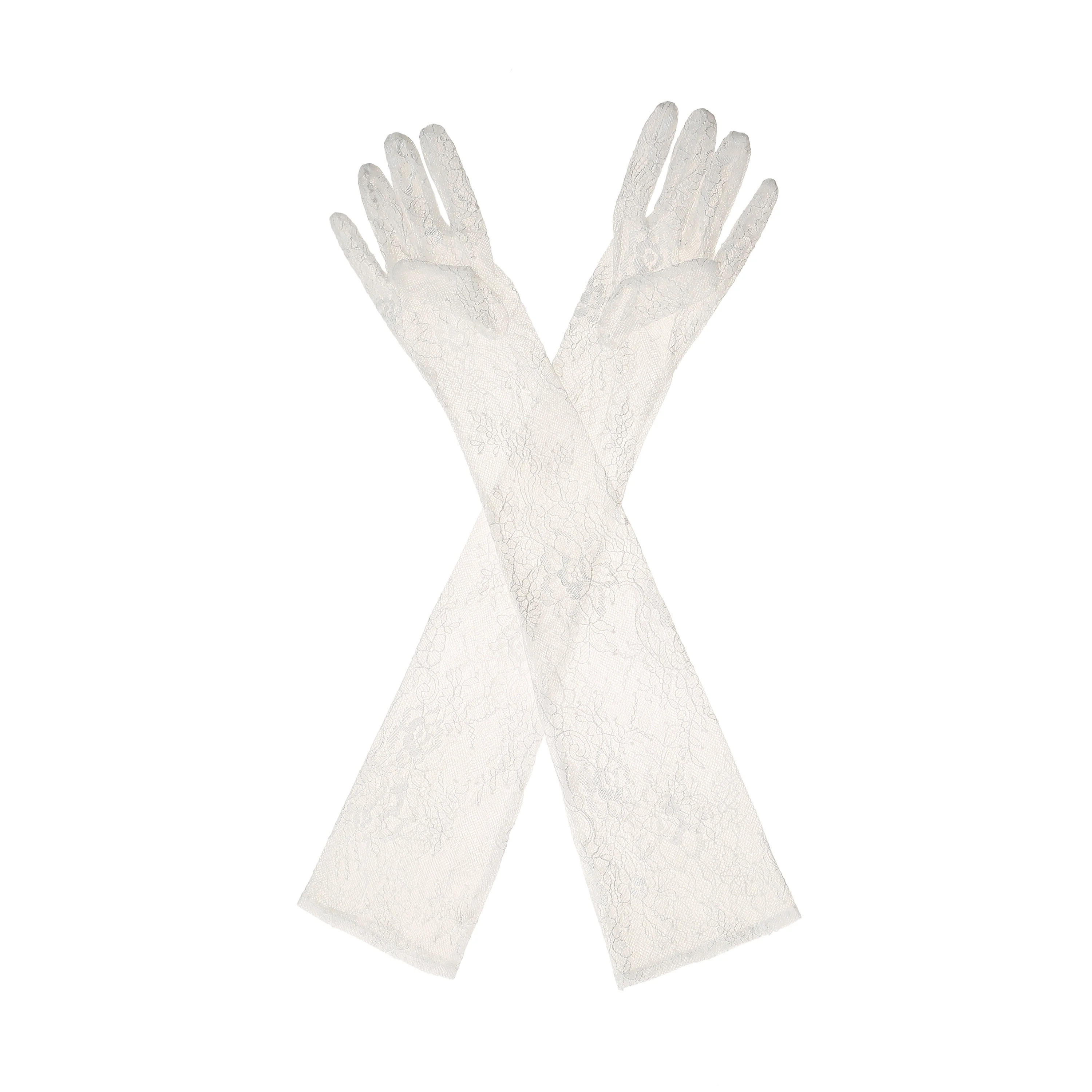 Aubrey White Evening Gloves | Nana Jacqueline Designer Wear | Nana Jacqueline