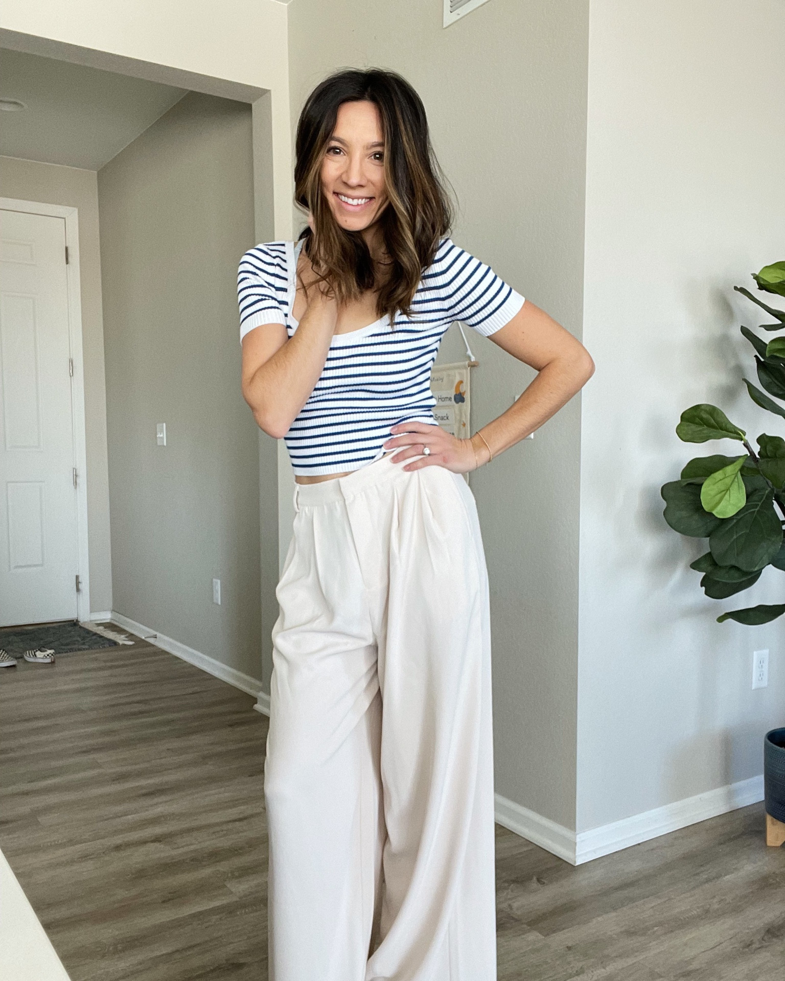 Wide leg trousers and ribbed sweater

#LTKSeasonal #LTKworkwear #LTKstyletip