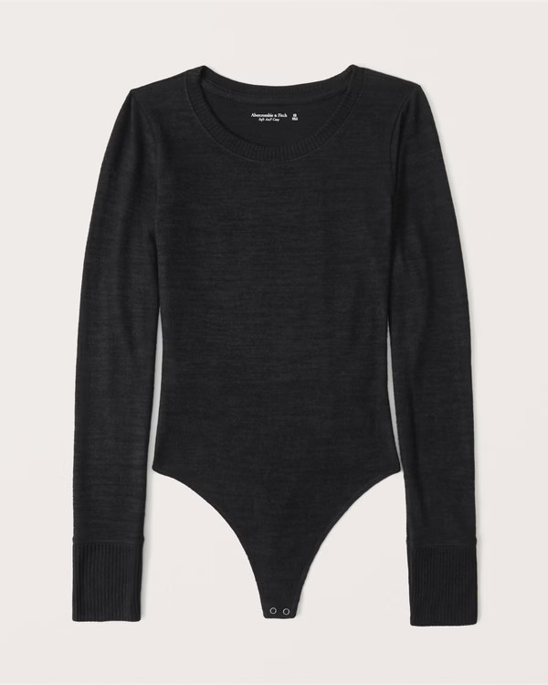 Women's Long-Sleeve Cozy Crewneck Bodysuit | Women's Tops | Abercrombie.com | Abercrombie & Fitch (US)
