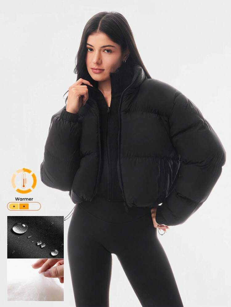 GLOWMODE Glacier Glow Soft Lightweight Warm Chill Water-Repellent Adjustable Drawstring Cropped P... | SHEIN