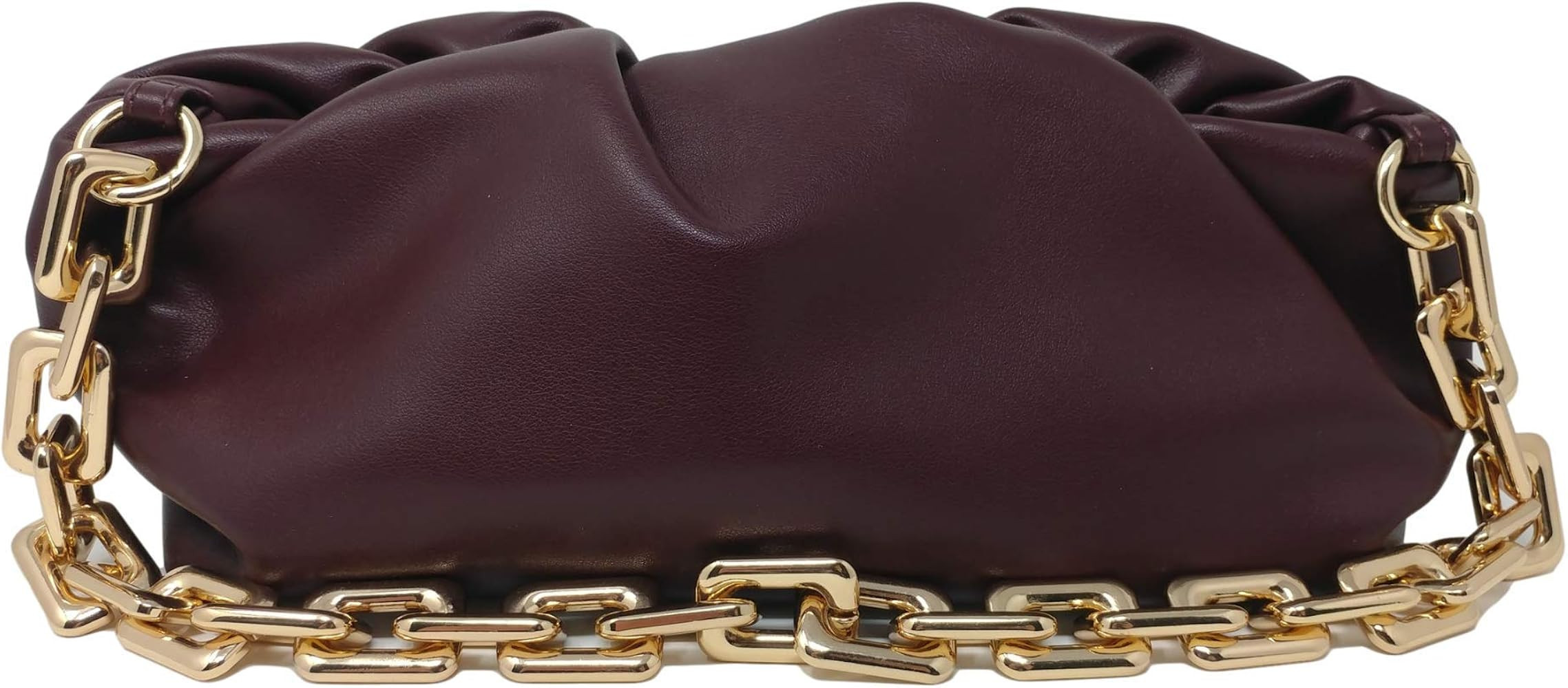 Women's Chain Pouch Bag | Cloud-Shaped Dumpling Clutch Purse | Ruched Chain Link Shoulder Handbag | Amazon (US)