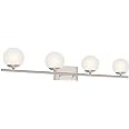 YHTlaeh New Bathroom Vanity Light Fixtures 4 Lights Brushed Nickel Glass Shade Modern Wall Bar Sc... | Amazon (US)