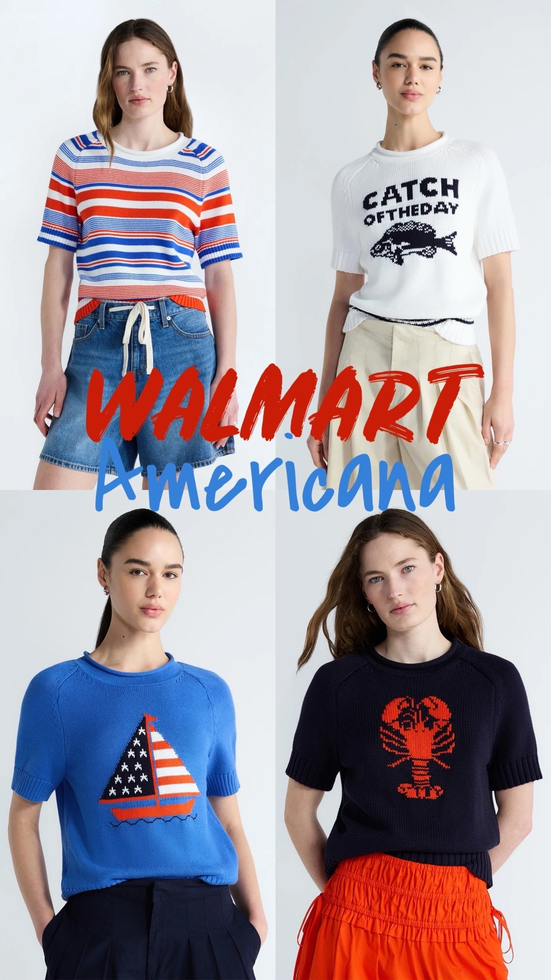 Walmart Americana vibes 
J crew look for less under $25
Cotton light weight sweater for spring and memorial day  

#LTKSeasonal #LTKootd #LTKOver40