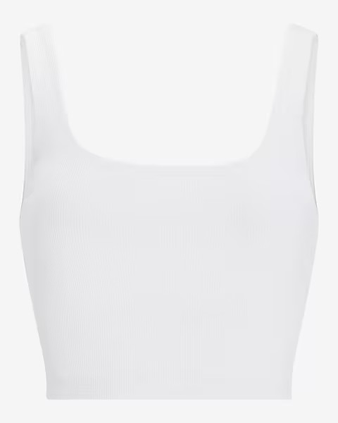 Body Contour Ribbed Square Neck Cropped Tank | Express