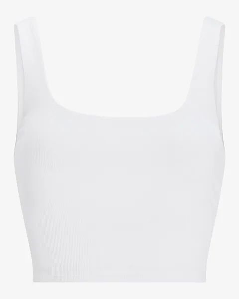 Body Contour Ribbed Square Neck Cropped Tank | Express