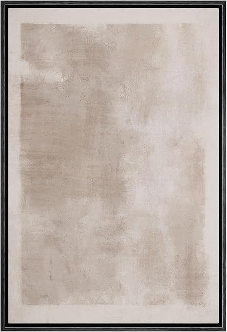 SIGNWIN Framed Canvas Print Wall Art Faded Textured Brown & White Color Blocks Abstract Shapes Il... | Amazon (US)