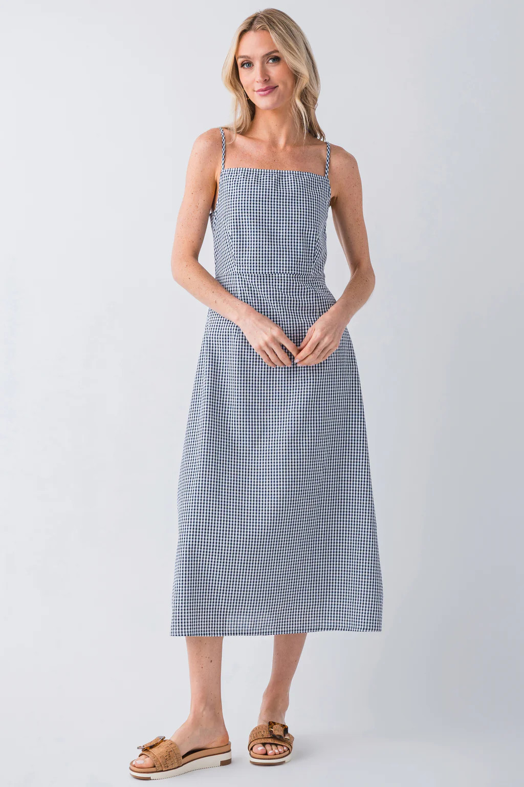 Mod Ref Gingham Spaghetti Strap Dress | Social Threads