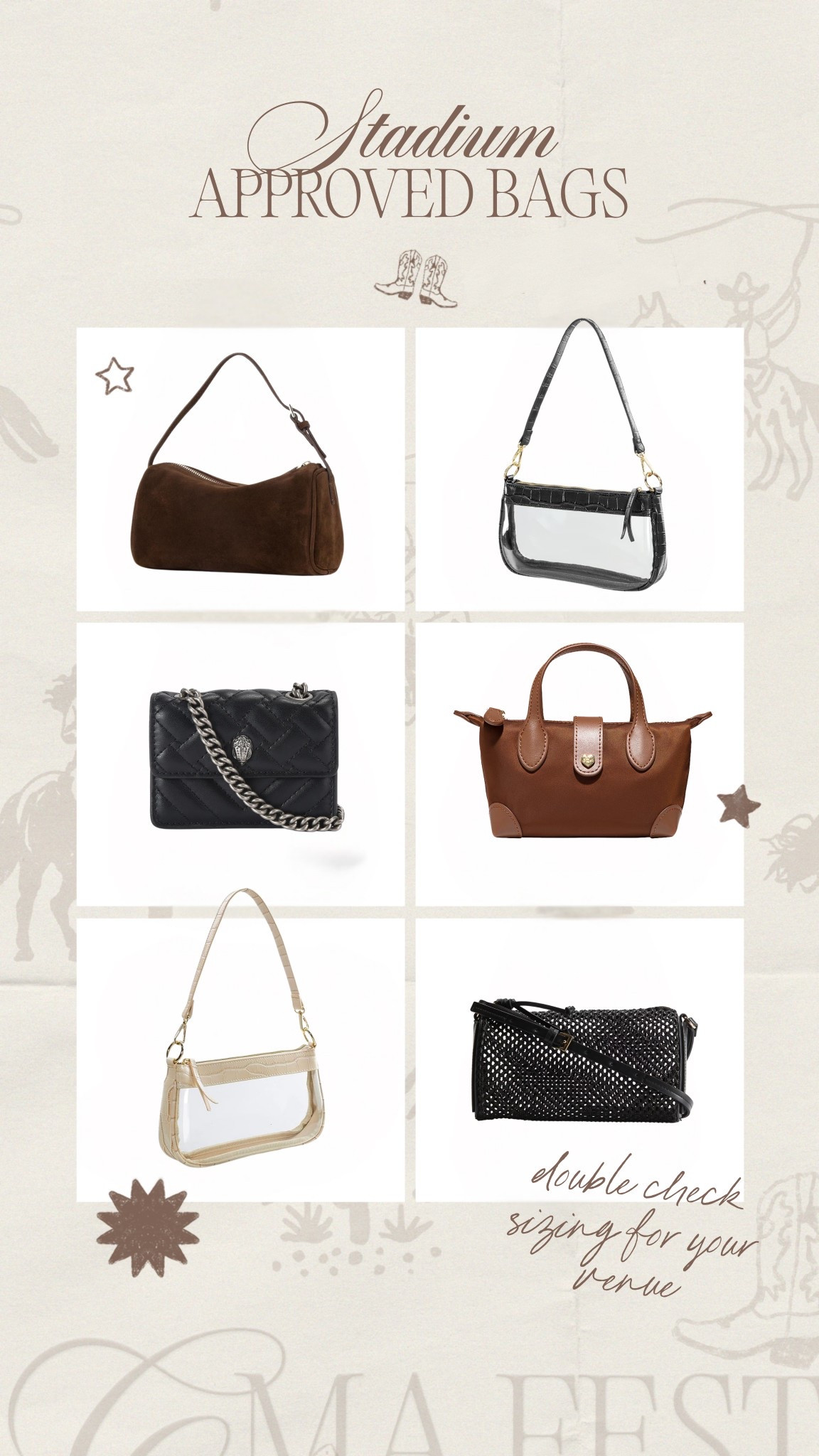 Stadium approved bags🤠 Double check your venue size requirements 

#LTKSaleAlert #LTKTravel