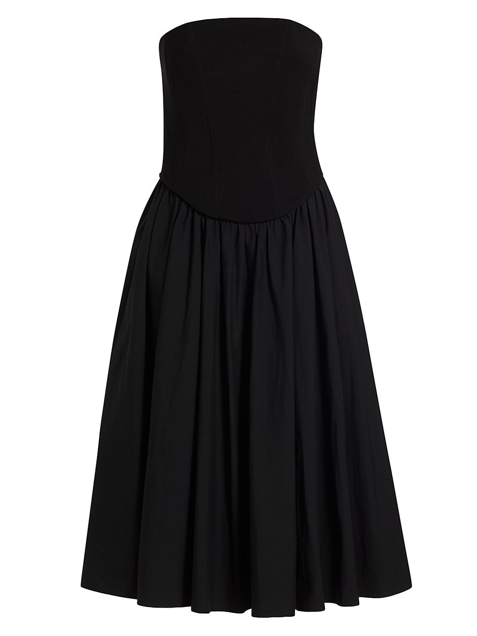 Women's Melody Corset Cotton-Blend Midi-Dress - Jet - Size 12 | Saks Fifth Avenue