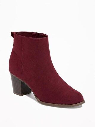 Old Navy Sueded Side Zip Ankle Boots For Women Size 10 - Oxblood | Old Navy US