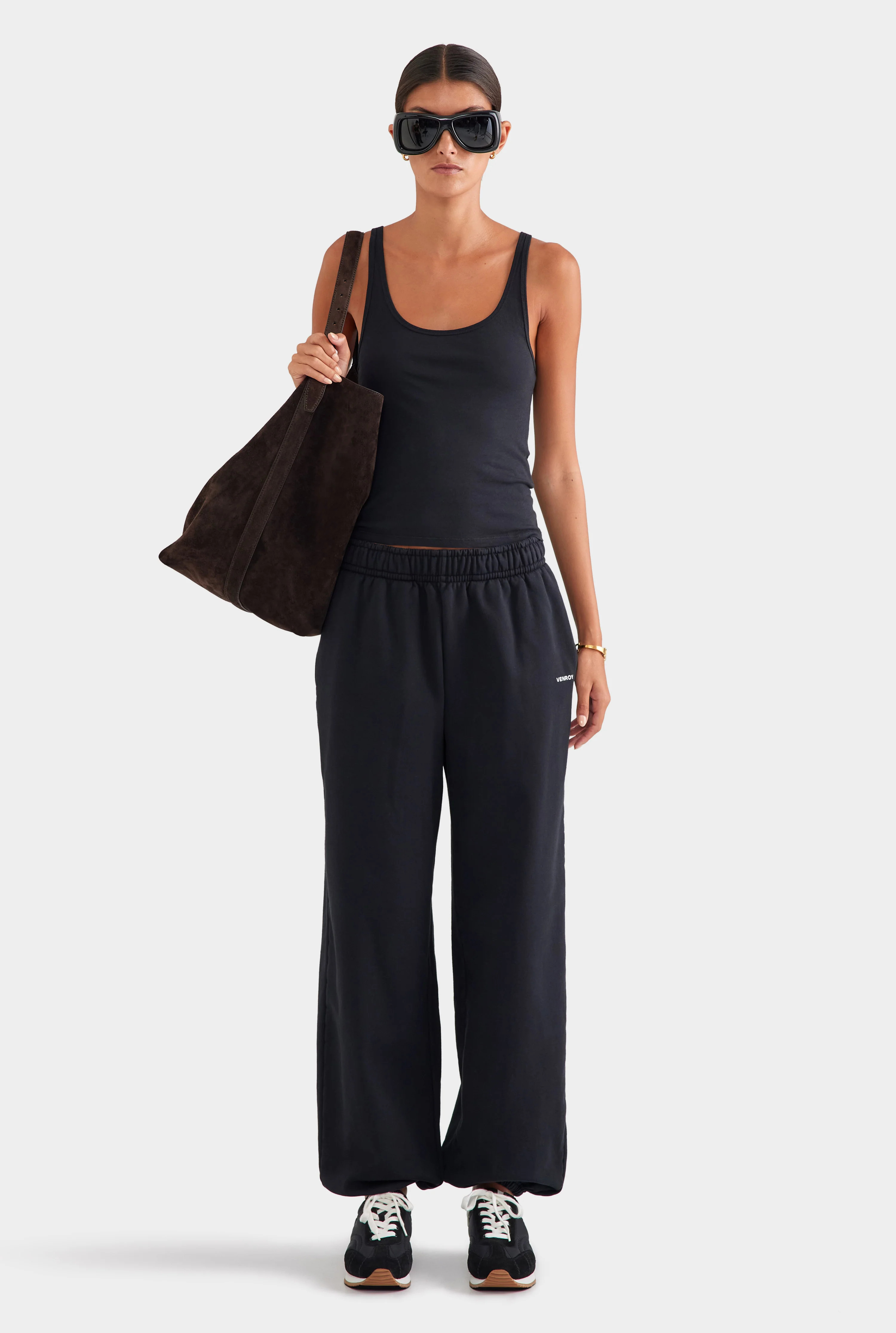 Womens Fleece Track Pant Black | Venroy | Venroy AU