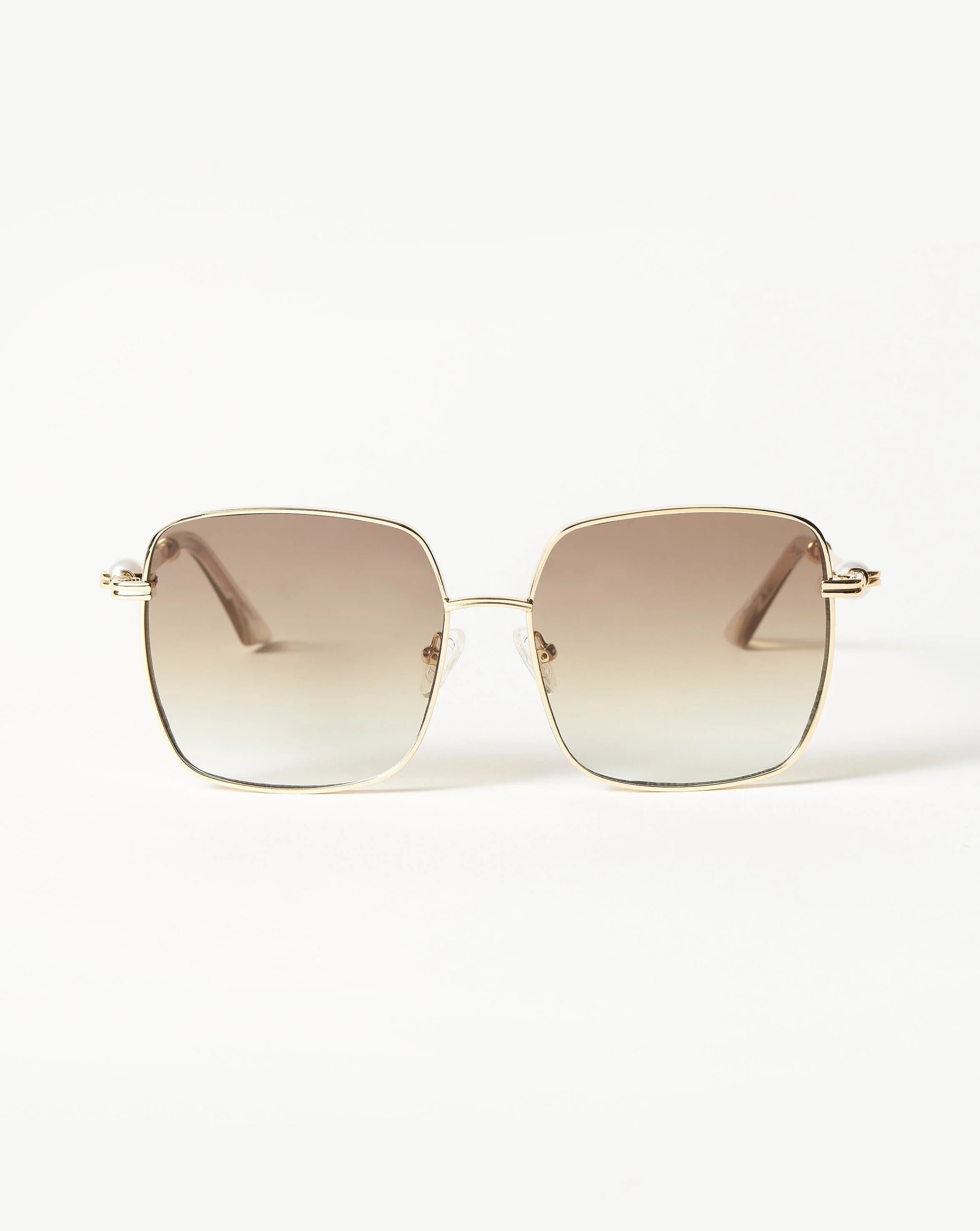Le Specs Aquarius Sphere Oversized Square Sunglasses | Gold/Pearl | Missoma UK