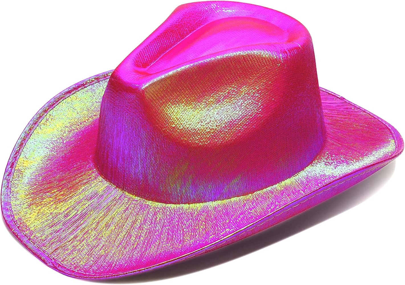 Neon Sparkly Glitter Space Cowboy Hat - Fun Metallic Holographic Party Disco | Amazon (US)