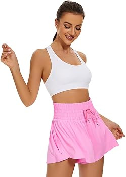 High Waist Flowy Athletic Shorts for Women Butterfly Shorts High Rise Workout Gym Shorts | Amazon (US)