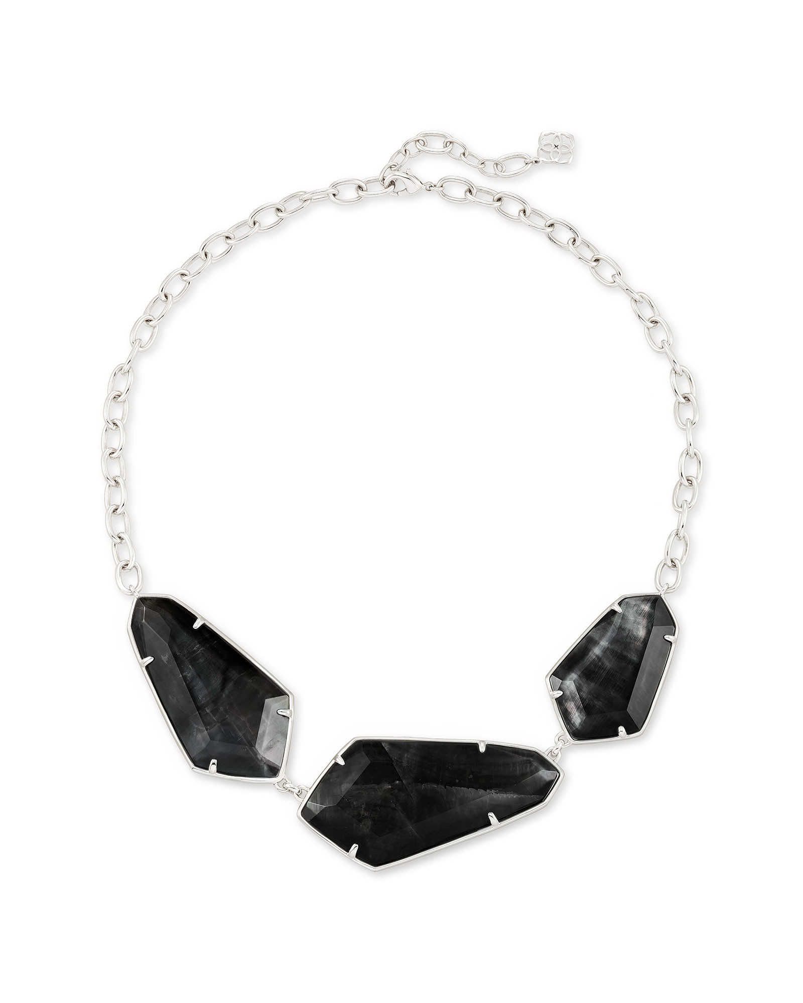 Violet Silver Statement Necklace in Black Cat's Eye | Kendra Scott