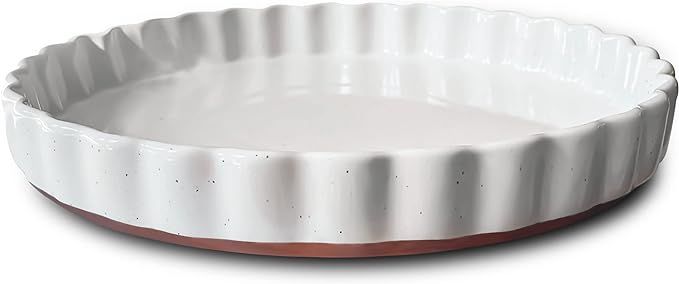 Mora Ceramic Tart Pan, 9.5 Inch Large Porcelain Baking Dish for Tarts, Quiche, Pie, Flan etc. Flu... | Amazon (US)