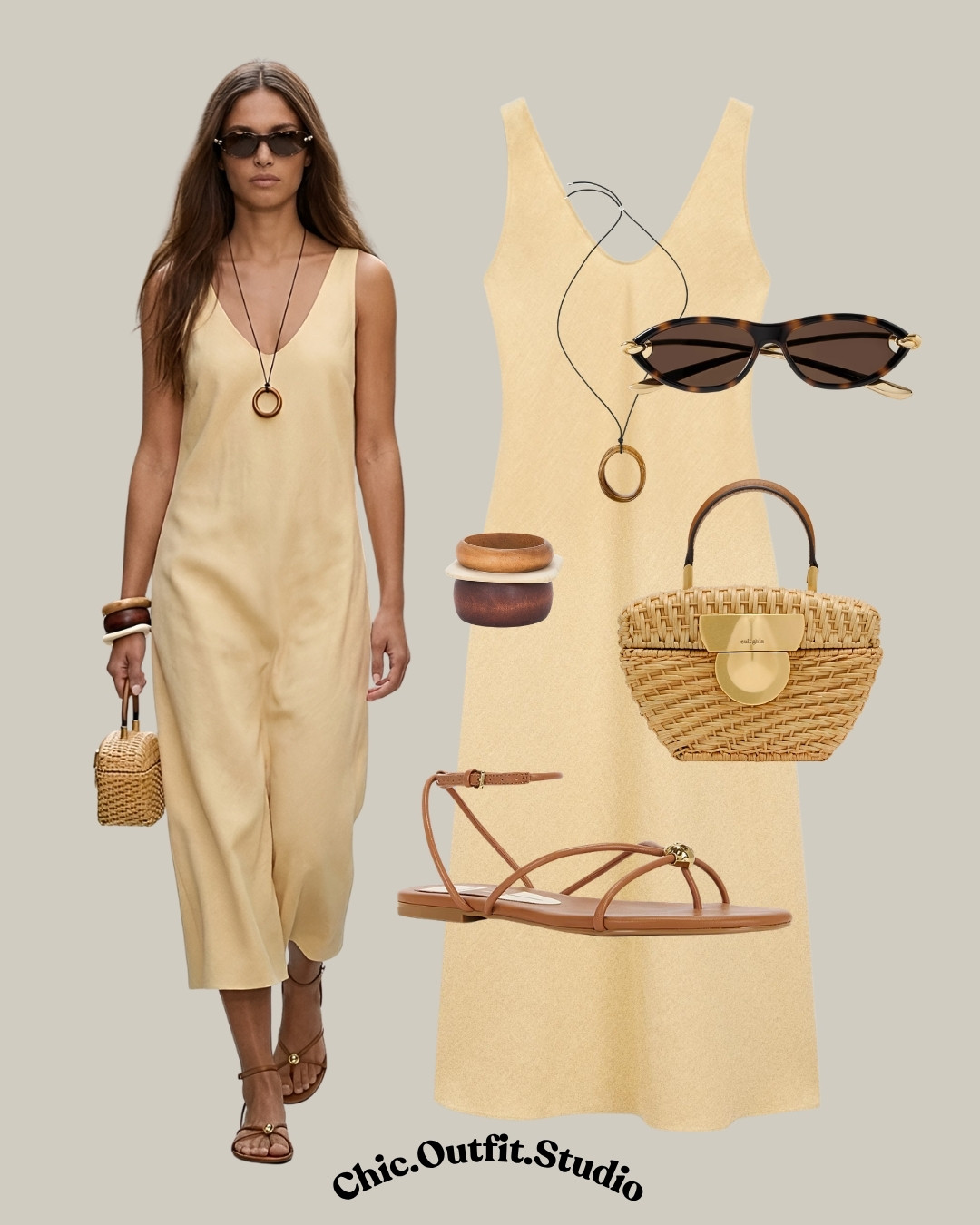 Butter Yellow Linen Summer Dress

✨This butter yellow sleeveless midi dress is the definition of understated summer elegance. The lightweight linen-inspired fabric, relaxed silhouette, and woven accessories create an effortlessly chic warm-weather look perfect for coastal vacations, summer lunches, farmers markets, beachside dinners, or slow European summer days. A timeless neutral outfit that feels soft, feminine, breathable, and endlessly wearable during hot summer months.

✨Tags: butter yellow dress outfit, linen summer dress women, elegant neutral summer outfit, effortless vacation dress, European summer style, classy warm weather outfit, woven bag outfit, minimalist feminine fashion, chic resort wear women, timeless summer dress look, elevated casual dress outfit, quiet luxury summer fashion, breathable summer outfit, coastal chic style, sophisticated minimal outfit 

 #LTKsummer #LTKdresses #LTKshoes