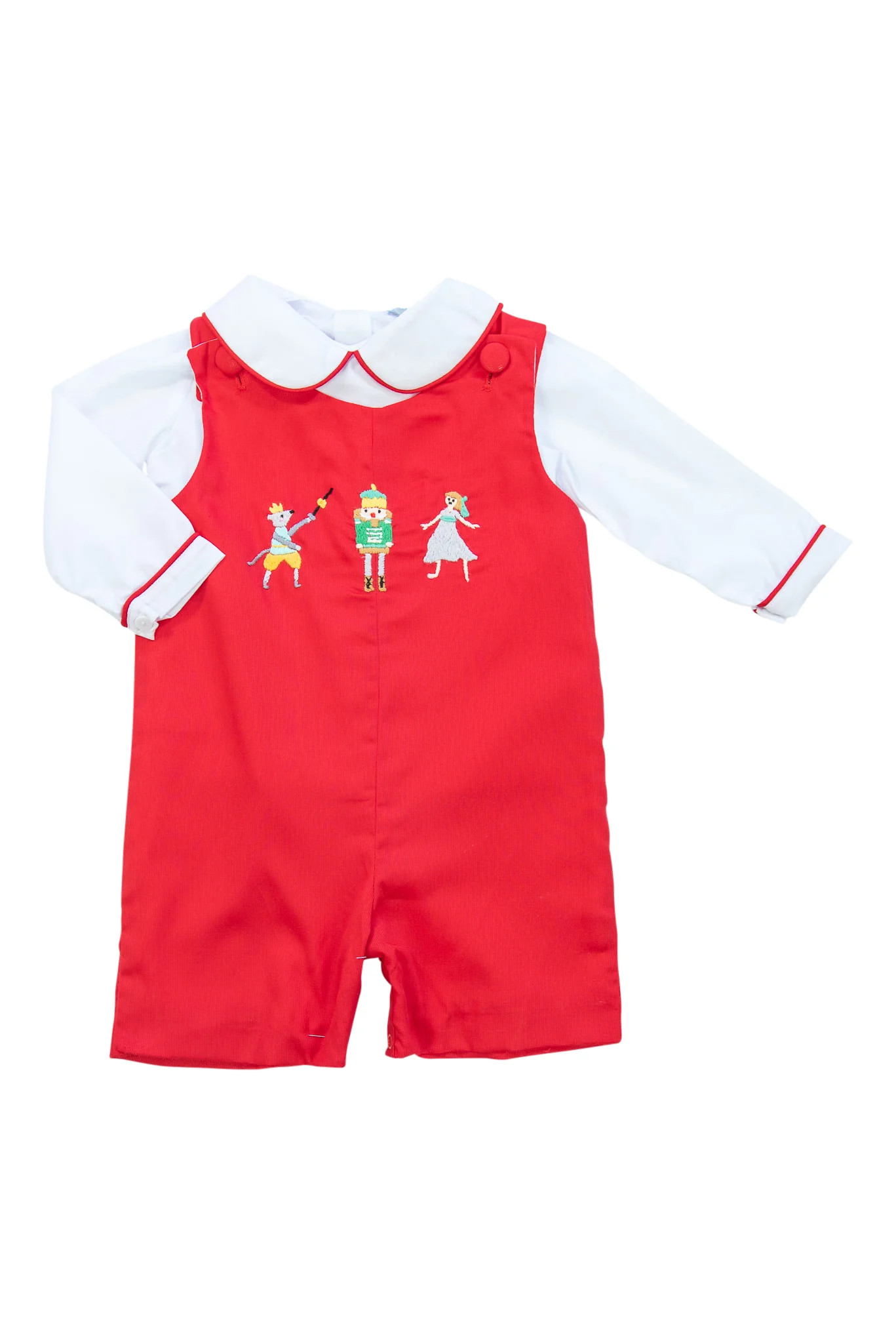 Boys Red Nutcracker Shortall Set | Sugar Dumplin' Kids