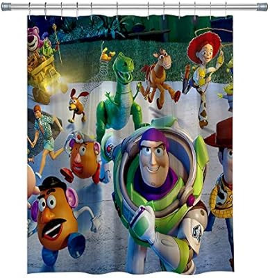 GOODCARE Kids and Children's Cartoon Toy Story Shower Curtain for Bathroom, Machine Washable Wate... | Amazon (US)