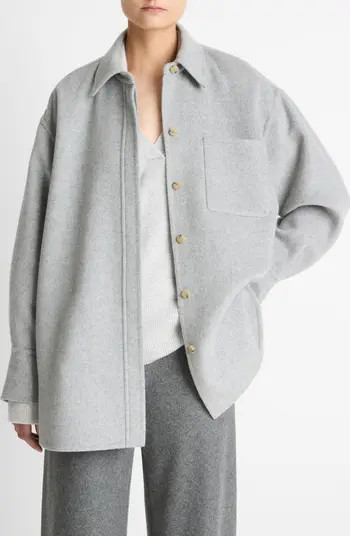 Double Face Wool Blend Shirt Jacket | Nordstrom