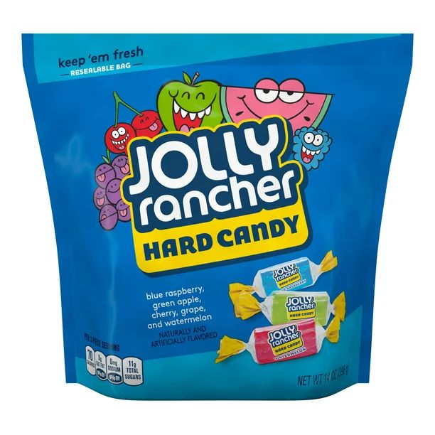 JOLLY RANCHER, Assorted Fruit Flavored Hard Candy, Individually Wrapped, 14 oz, Bag - Walmart.com | Walmart (US)