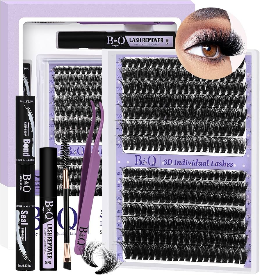 Lash Extension Kit 3D Thick Lash Clusters Kit 280pcs Eyelash Extension Kit 10-18mm 70D+90D D Curl... | Amazon (US)