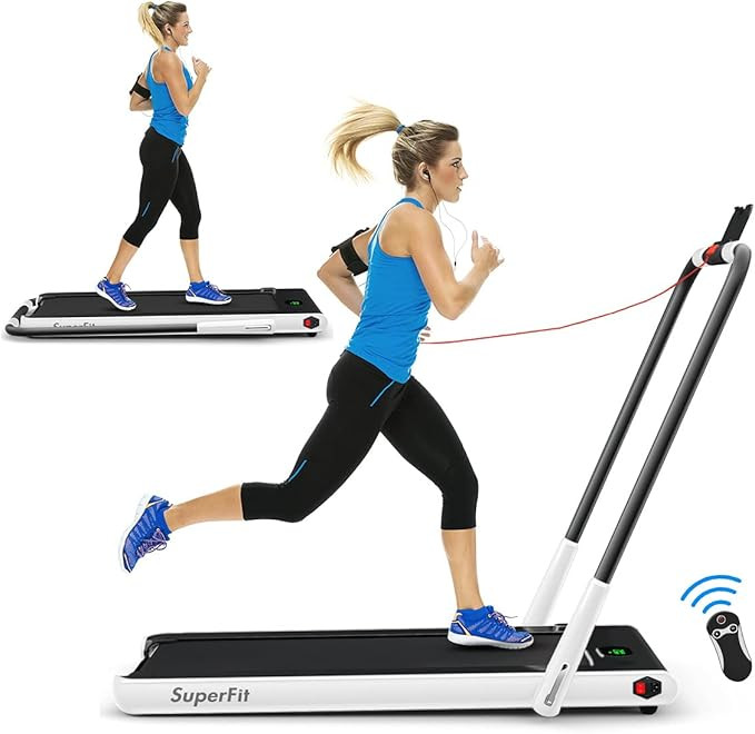 Goplus 2 in 1 Folding Treadmill, 2.25HP Under Desk Electric Superfit Treadmill, Installation-Free... | Amazon (US)