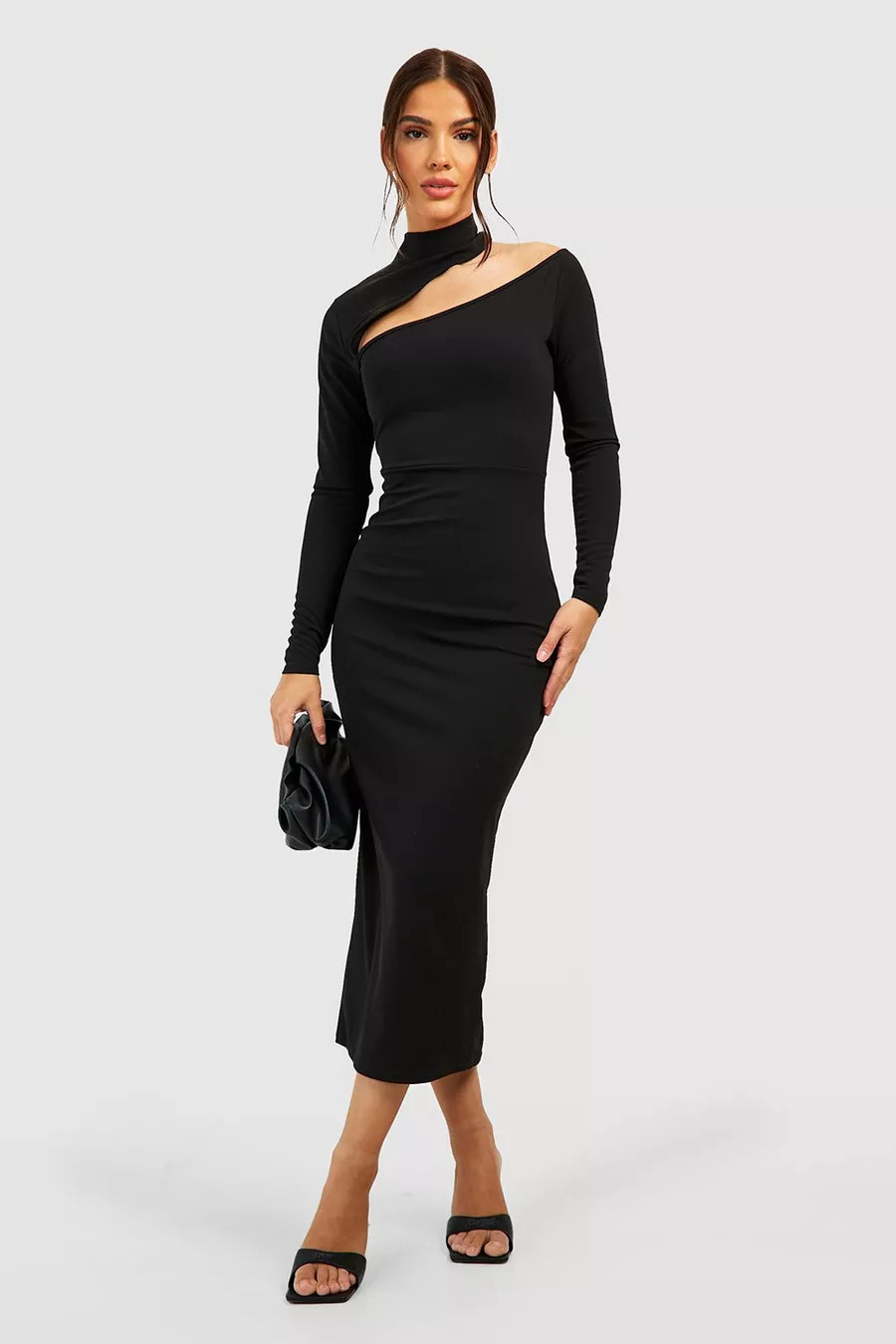 Roll Neck Cut Out Midaxi Dress | Boohoo.com (UK & IE)