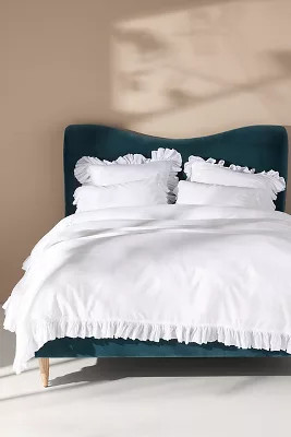 Ruffled Organic Spa Sateen Duvet Cover | Anthropologie (US)