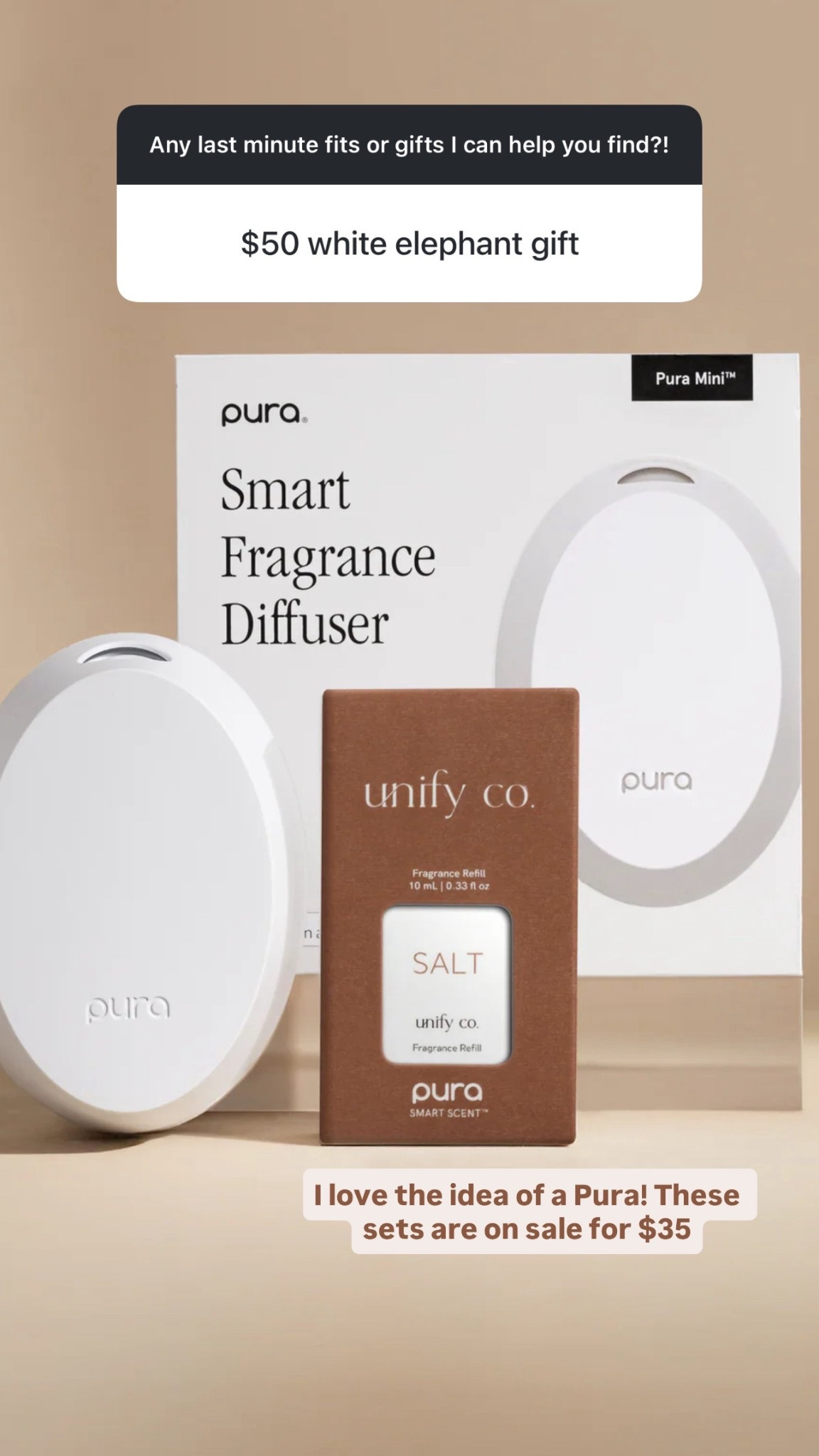 White elephant under $50 gift idea!!! Pura is having a sale you get a diffuser and scent for $35✨

#LTKGiftGuide #LTKHoliday #LTKSaleAlert