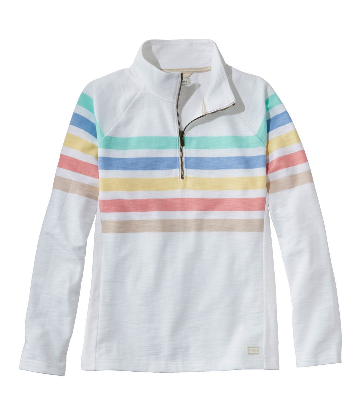 Women's Peaks Island Quarter-Zip Pullover, Stripe | L.L. Bean