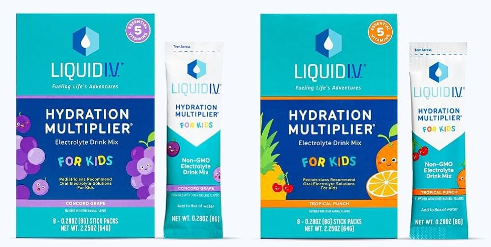 Generic Hydration Liquid IV Powder Packets Multiplier for kids, bundle flavors Grape and Tropical... | Amazon (US)