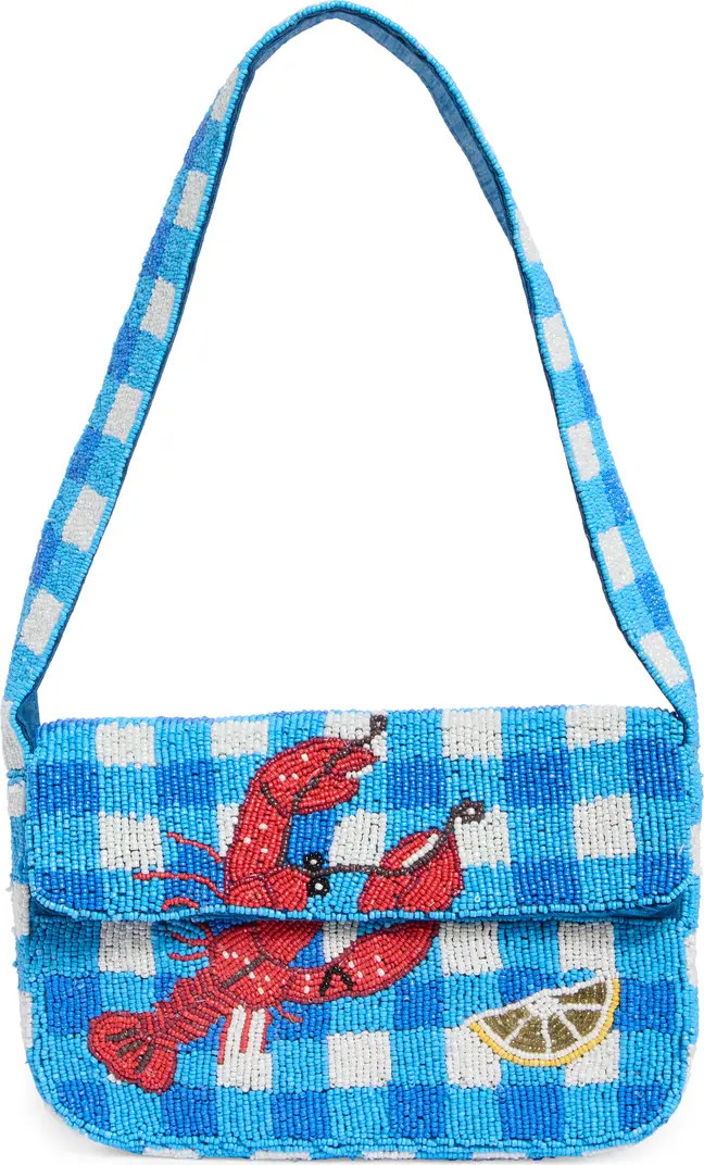 Collection XIIX Beaded Gingham Lobster Baguette Shoulder Bag | Nordstromrack | Nordstrom Rack