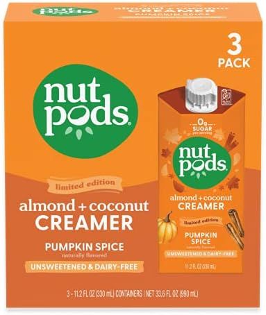 nutpods Pumpkin Spice (3-Pack), Unsweetened Dairy-Free Creamer, Made from Almonds and Coconuts, W... | Amazon (US)