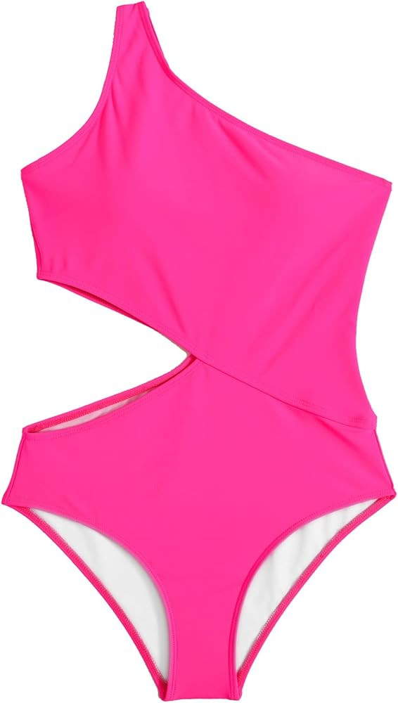 SweatyRocks Women's Bathing Suits One Shoulder Cutout One Piece Swimsuit Swimwear Monokini | Amazon (US)