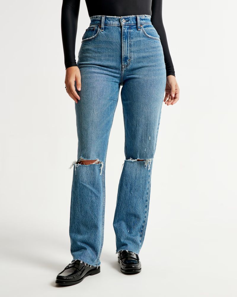 Curve Love Ultra High Rise 90s Straight Jean | Abercrombie & Fitch (US)