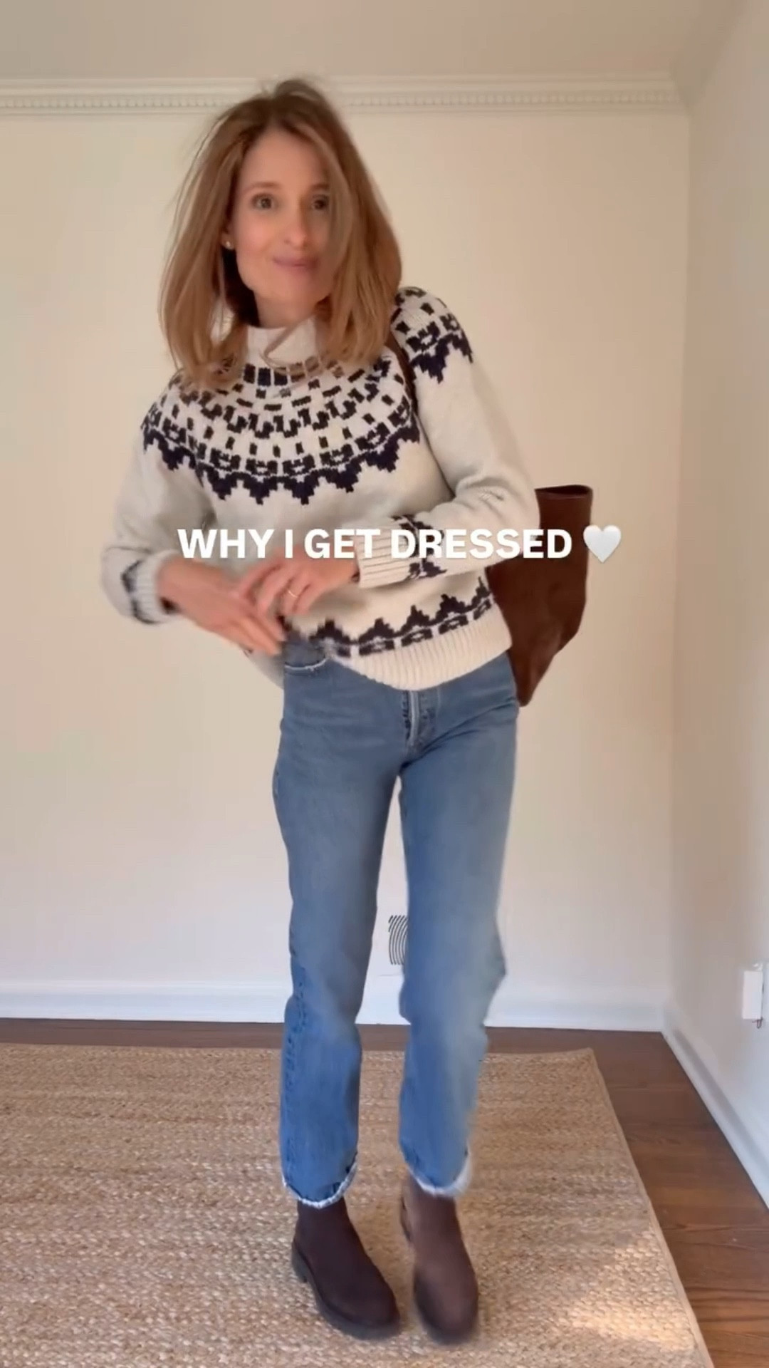 Today is freezing, so I reached for this beautiful Haven Well Within Fair Isle (40% off!). It’s a truly great winter Fair Isle for well under $100. You almost never see this price for a Fair Isle (especially one that’s new) • Layer over a long-sleeve pointelle. Mine is J.
Crew but is sold out so sharing a Marea one that’s very similar. Varley cozy socks in a perfect chocolate brown, and my favorite Margaux winter boots — warm, easy, and pulled together.

💫 Follow along for all easy everyday outfit inspiration. 

Sizing notes: Sweater: S, Pointelle S, Jeans 25 (all true size). Margaux Boots I take a 37 medium (I am a 7 US shoe size).

#LTKFindsUnder100 #LTKSaleAlert #LTKSeasonal