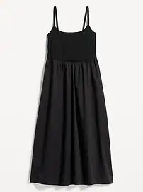 Fit &#x26; Flare Combination Midi Cami Dress for Women | Old Navy (US)