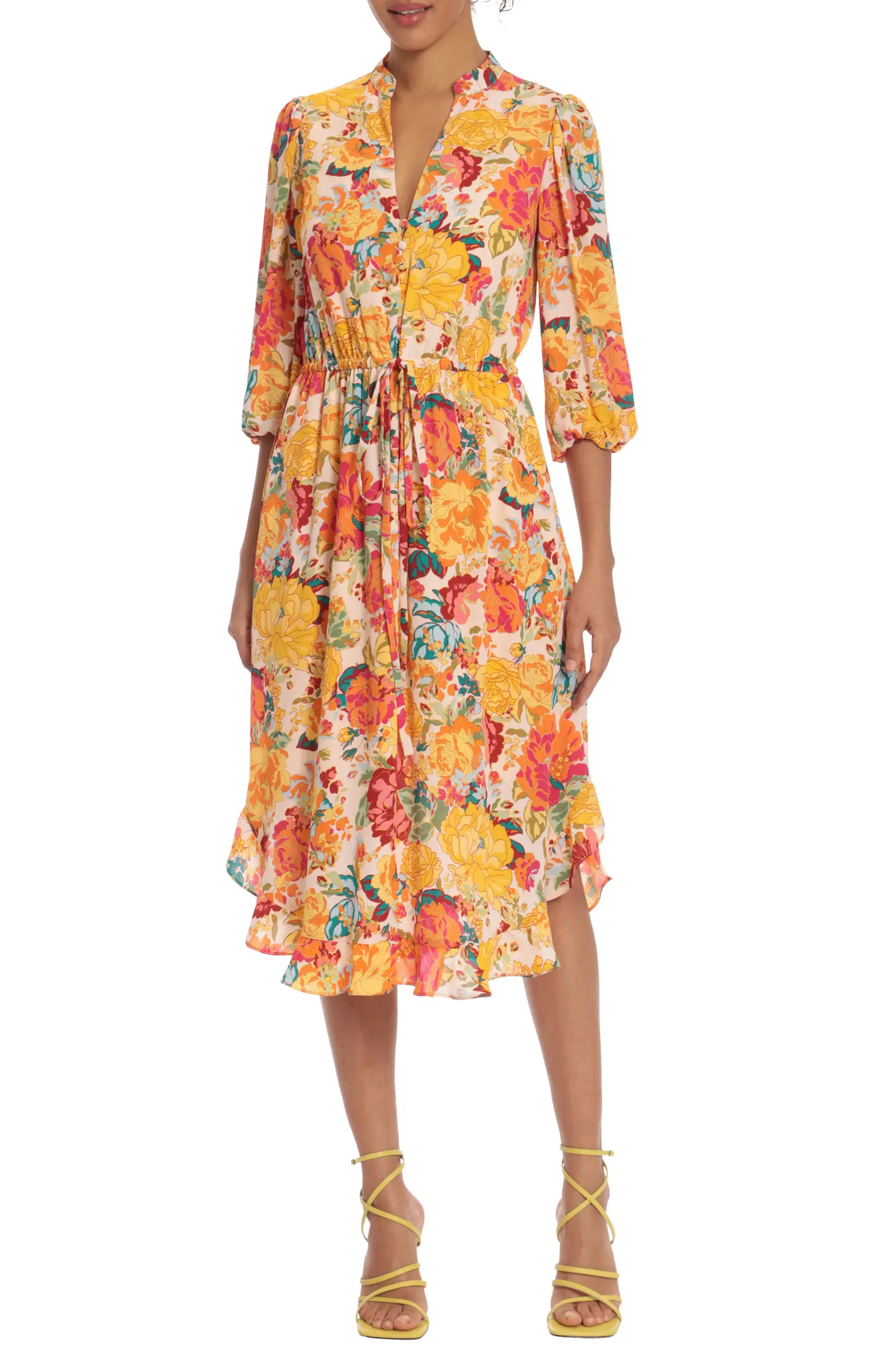 DONNA MORGAN FOR MAGGY Donna Morgan Floral Midi Dress | Nordstrom | Nordstrom
