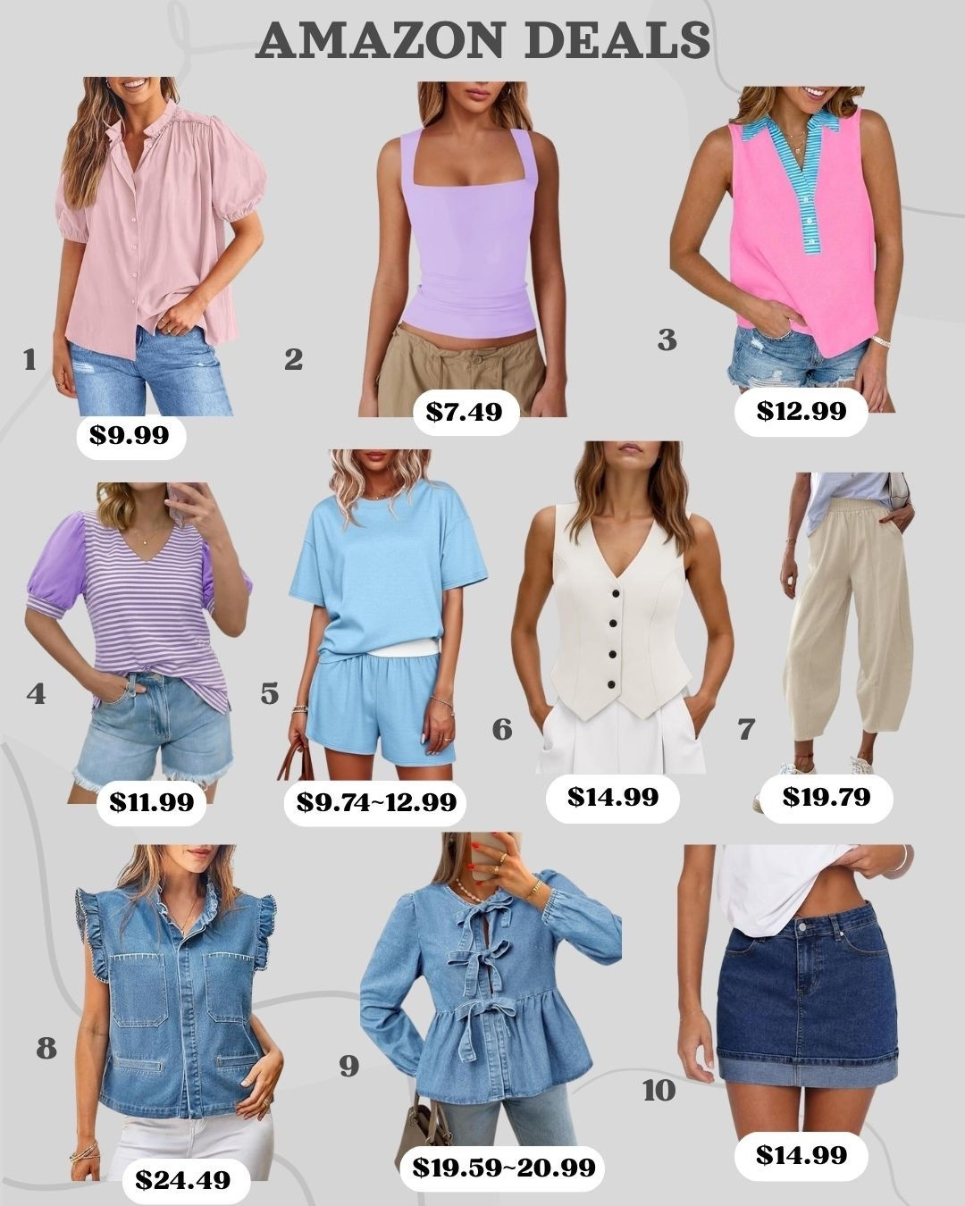 
Tankaneo Puff Sleeve Button Down Blouse
50% OFF | Code: Y6B6648K
💰 $9.99 (Reg $19.98)
⏰ End: Apr 28
🔗
 https://www.amazon.com/promocode/A36N7IFMHGUGSS


2
Creator Connections: M1T449-Imily Bela Womens Square Neck Tank Tops 10% Commission Rate

Imily Bela Square Neck Crop Tank
50% OFF | Code: 4LVAJHLN
💰 $7.49 (Reg $14.98)
⏰ End: May 3
🔗
 https://www.amazon.com/promocode/A3C2BXSSN2D2N0


3
Creator Connections: H9H465-Womens V Neck Cropped Tank Tops 10% Commission Rate

Tankaneo V Neck Cropped Tank Top
35% OFF | Code: 35H9H465
💰 $12.99 (Reg $19.99)
⏰ End: May 11
🔗
 https://www.amazon.com/promocode/ALV8JANXCED30


4
Tankaneo Puff Sleeve Striped Tee
20% OFF | Code: ZNRSTXLP
💰 $11.99 (Reg $14.99)
⏰ End: Apr 30
🔗
 https://www.amazon.com/promocode/A2VXBDAI9RIKGL


5
Tankaneo Summer 2-Piece Short Set
35% OFF | Code: J8I6WQBO
💰 $9.74–12.99 (Reg $14.99–19.98)
⏰ End: Apr 30
🔗
 https://www.amazon.com/promocode/A31DG2H2DQUN4G


6
Creator Connections: M4K986-Tankaneo Womens Cropped Blazer Vest Waistcoat 12% Commission Rate

Tankaneo Cropped Blazer Vest
50% OFF | Code: AGQWG6W6
💰 $14.99 (Reg $29.98)
⏰ End: Apr 30
🔗
 https://www.amazon.com/promocode/A2GI3F917G8B3F


7
Cicy Bell Baggy Capri Pants
45% OFF | Code: GU2CW9MJ
💰 $19.79 (Reg $35.99)
⏰ End: Apr 29
🔗
 https://www.amazon.com/promocode/A37C2Y3O4QILB7


8
Creator Connections: M7D531
Tankaneo Denim Ruffle Sleeve Vest
30% OFF | Code: 42JZE4OD
💰 $24.49 (Reg $34.99)
⏰ End: Apr 30
🔗
 https://www.amazon.com/promocode/A6J00YXTF4L38


9
Tankaneo Denim Tie Front Babydoll Top
30% OFF | Code: EDIJ5WY9
💰 $19.59–20.99 (Reg $27.98–29.98)
⏰ End: Apr 30
🔗
 https://www.amazon.com/promocode/A3SLRBUM2X9RHY


10
Creator Connections: H8B483
Tankaneo High Waisted Denim Mini Skirt
40% OFF | Code: ZPW3WL5A
💰 $14.99 (Reg $24.98)
⏰ End: Apr 30


#LTKgrwm #LTKmomlife #LTKMothersDay